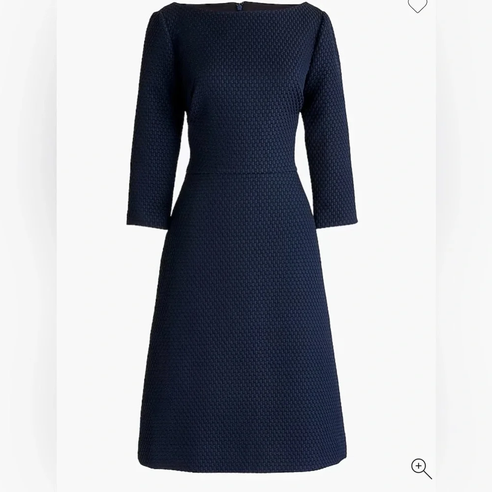 J Crew Boatneck sheath dress in matelassé Black 6T - Picture 3 of 3